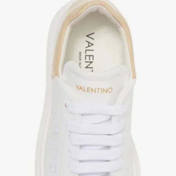 Valentino Women's White and Beige Fresia Low Top Sneakers. Sz:7-8